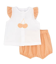 Orange & White Spanish Ruffle Top & Jam Pants