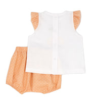 Orange & White Spanish Ruffle Top & Jam Pants Back