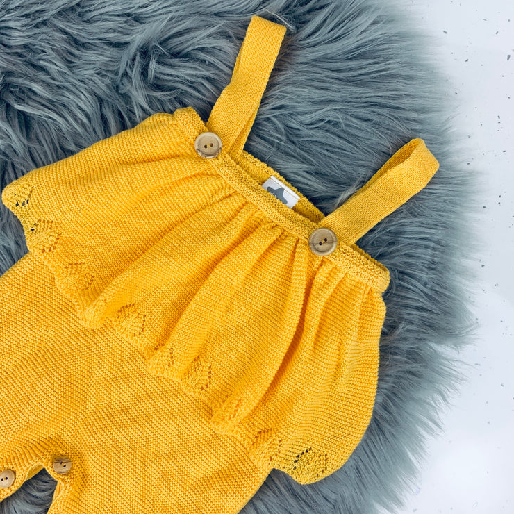 Mango Ruffle knitted Dungarees