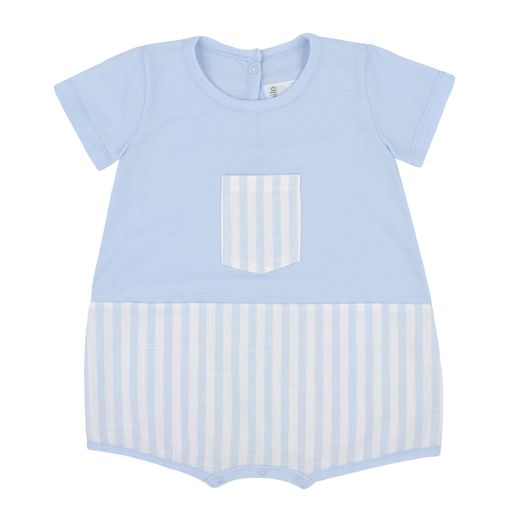 Blue & White Candy Stripe Spanish Romper