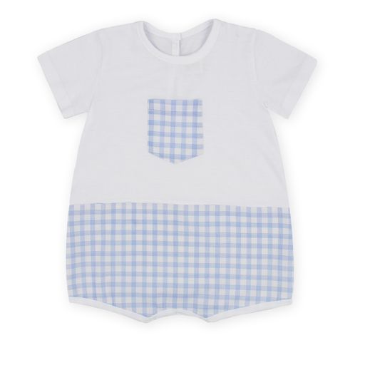 Blue & White Gingham Spanish Romper