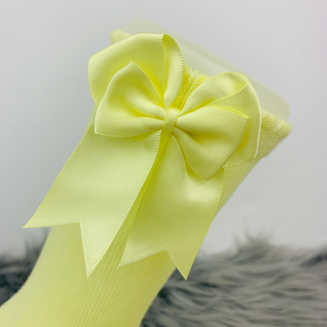 Lemon Knee High Double Side Bow Spanish Socks Close