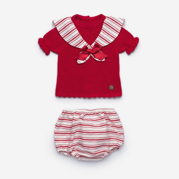 Red & White Sailor Jam Pants Set