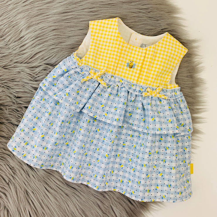 Yellow & Blue Gingham Dress & Bloomers