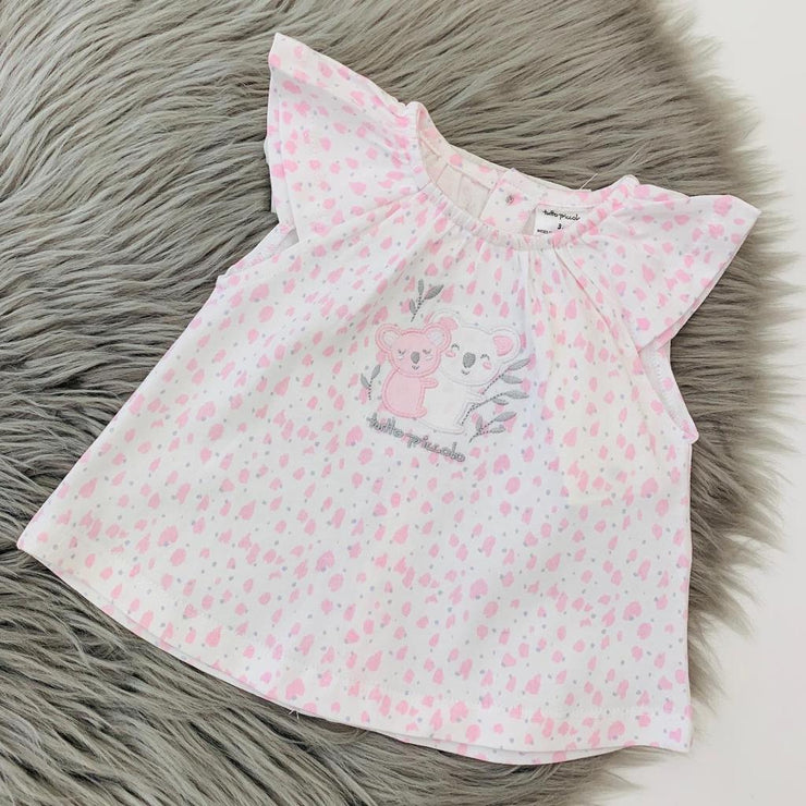 Pink Koala Top & Shorts Set