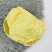 Yellow & Blue Gingham Dress & Bloomers