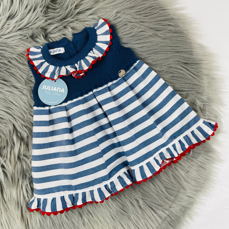 Juliana Spanish baby clothes Midnight Blue Half Knit Dress